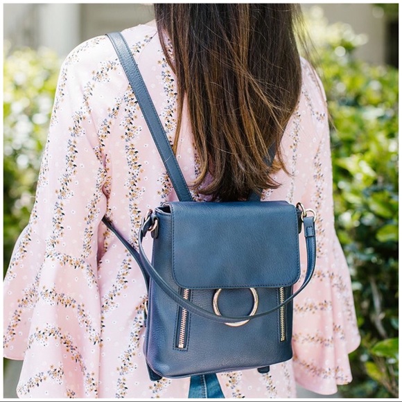 LC LAUREN CONRAD Pink O-Ring Convertible Backpack - Picture 8 of 8